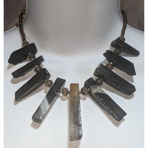 Genuine Gemstone Pillar Necklace